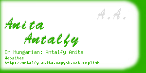 anita antalfy business card